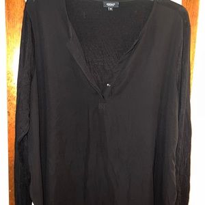 Black V-neck blouse